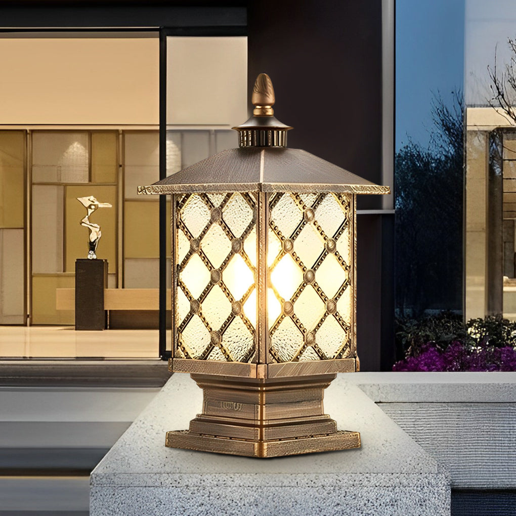 Retro Creative Waterproof Modern Outdoor Fence Post Lights Pillar Lamp - Lamp Outdoor