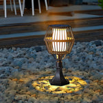 Modern Matte Black Solar Caged Lanterns - Lamp Outdoor