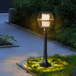 Modern Matte Black Solar Caged Lanterns - Lamp Outdoor