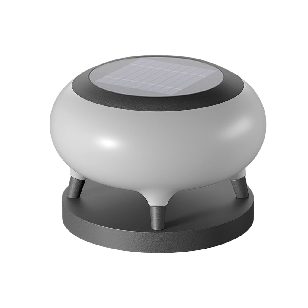 Round Drum Waterproof IP65 LED Black Modern Solar Fence Post Lights - Lamp Outdoor