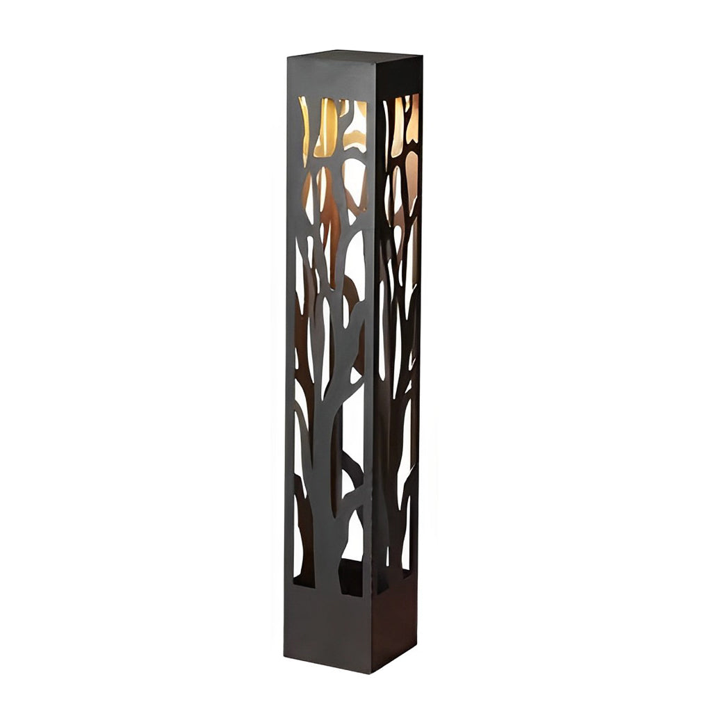 Solar-Powered Modern Outdoor Lawn Lights with Creative Hollow-Out Branch Pattern - Lamp Outdoor