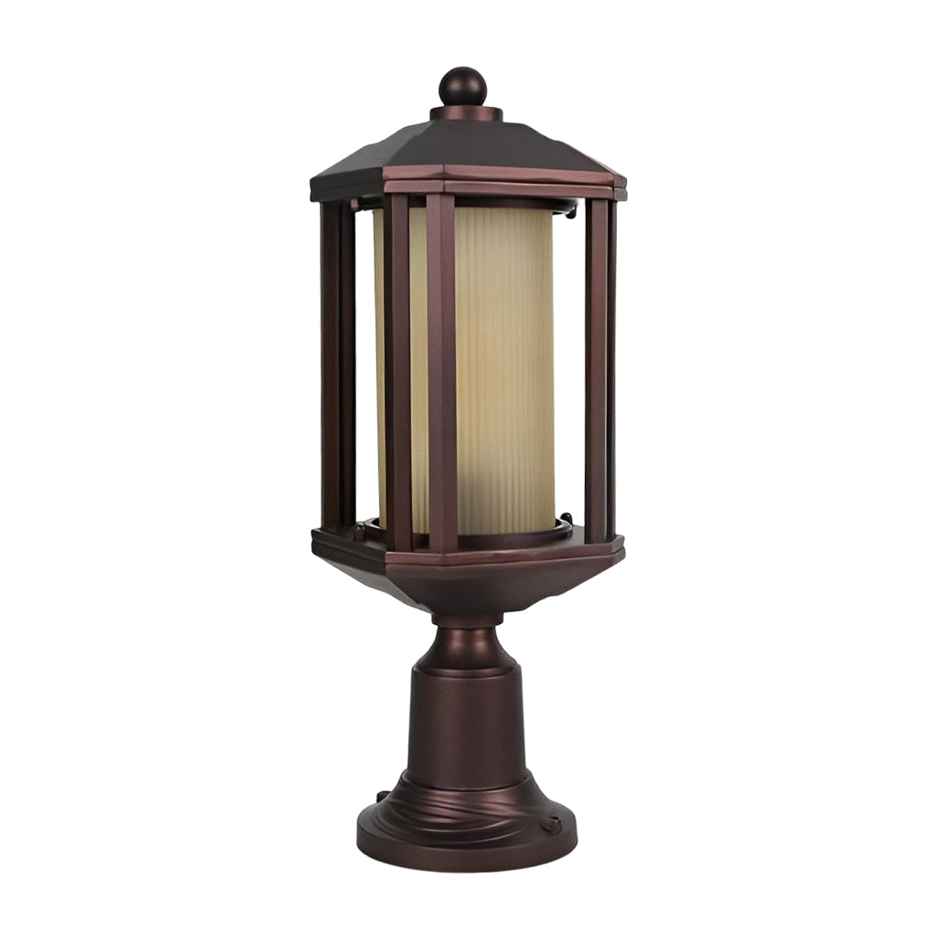 Retro Aluminum Waterproof Rose Gold American Style Outdoor Pillar Lamp - Lamp Outdoor