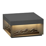 Mountain Scenery LED Waterproof Black Modern Solar Fence Post Lights - Lamp Outdoor