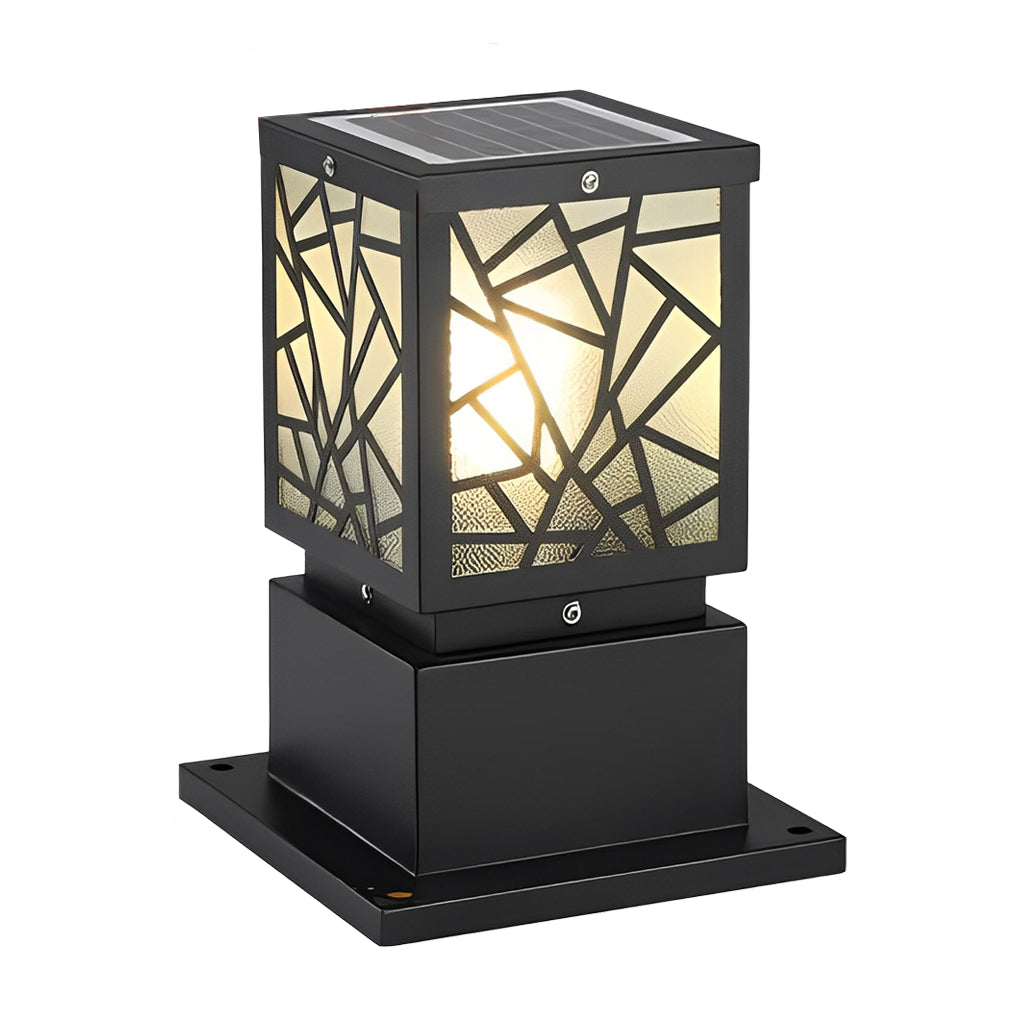 Modern Solar LED Path Lights Black Waterproof Outdoor Lawn Bollard Lights - Lamp Outdoor