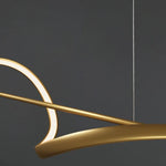 Zelin Pendant Light Wave Minimalist Designer, Metal, Brass/Black - Lamp Outdoor