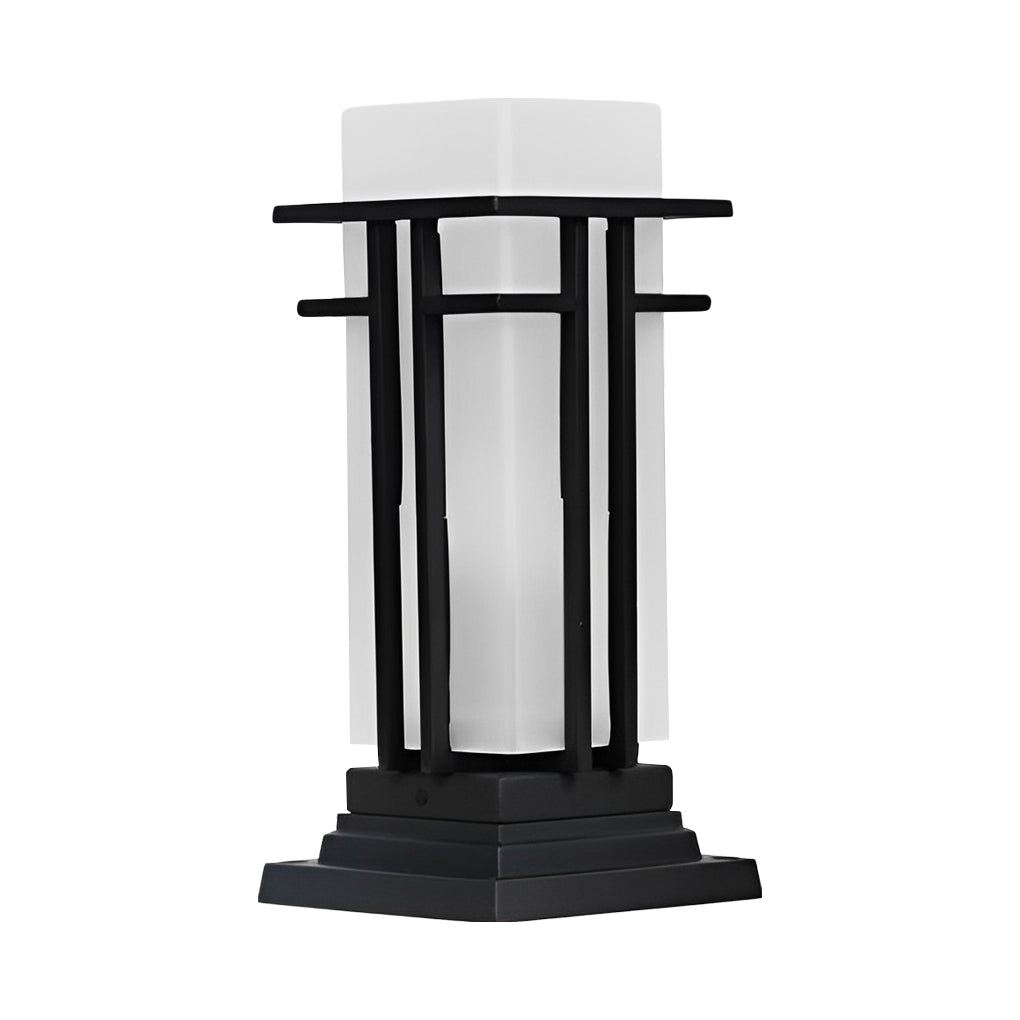 Black Retro Aluminum Path Lights with Frosted Glass Outdoor Waterproof Landscape Lighting - Lamp Outdoor