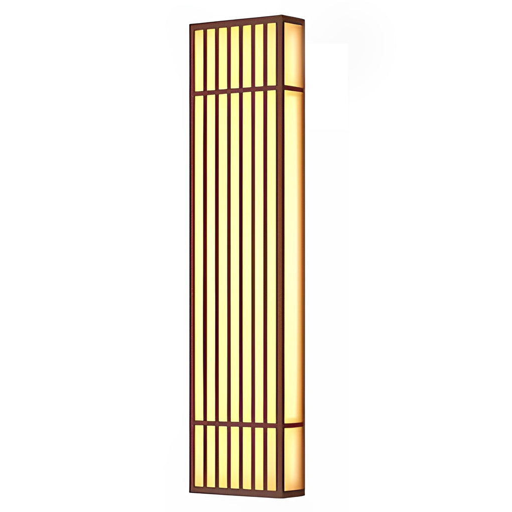 Retro Vertical Stripe Grid LED Waterproof Brown Outdoor Wall Lamp - Lamp Outdoor
