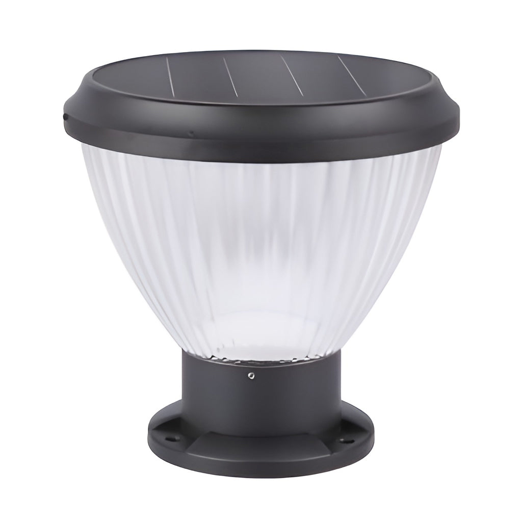 Round LED Fast Charging Black Modern Solar Post Caps Lights Pillar Light - Lamp Outdoor