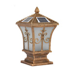 Vintage Pattern Waterproof Automatic Solar Powered Fence Post Lights - Lamp Outdoor