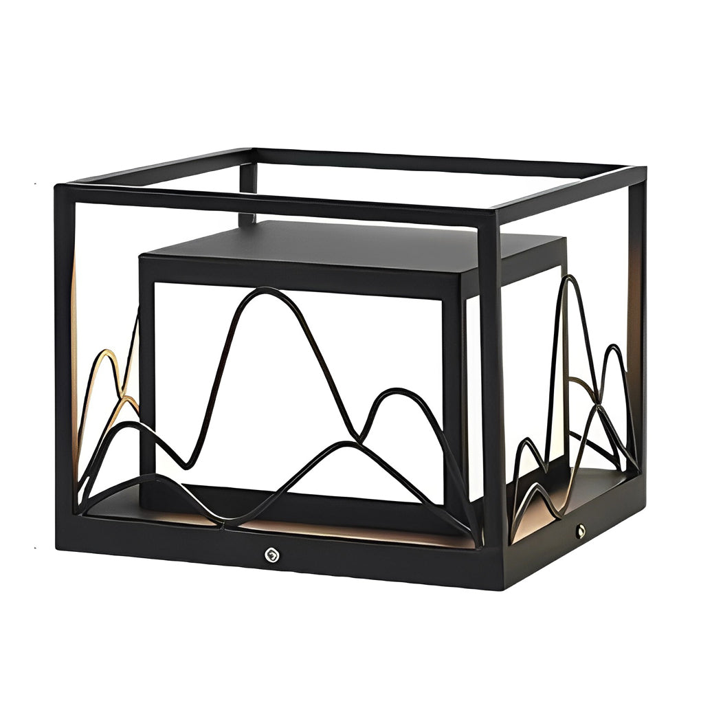 Square Waterproof Mountain Scenery Outdoor Solar Post Caps Lights - Lamp Outdoor