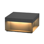 Square LED Hardwired/Solar Outdoor Pier Mount Lantern Post Light Black - Lamp Outdoor