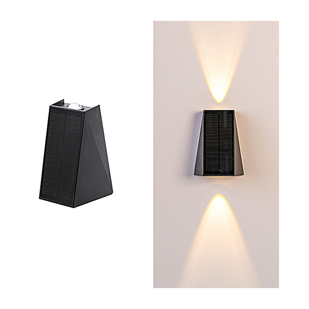 Up and Down Lighting LED Waterproof Black Modern Solar Wall Lights - Lamp Outdoor