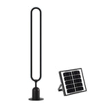 Sleek Black Oval Ring LED Solar Lights Modern Outdoor Minimalist Design - Lamp Outdoor