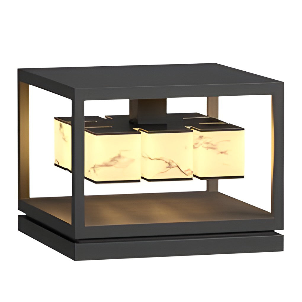 Square LED Waterproof Modern Solar Deck Post Lights Pillar Light Post Caps Lights - Lamp Outdoor