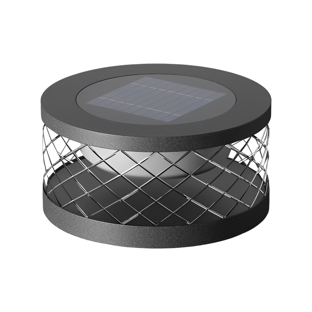 Round Creative Acrylic Waterproof Black Modern Solar Post Caps Lights - Lamp Outdoor