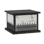 Square Waterproof 3 Step Dimming Black Retro Solar Fence Post Lights - Lamp Outdoor