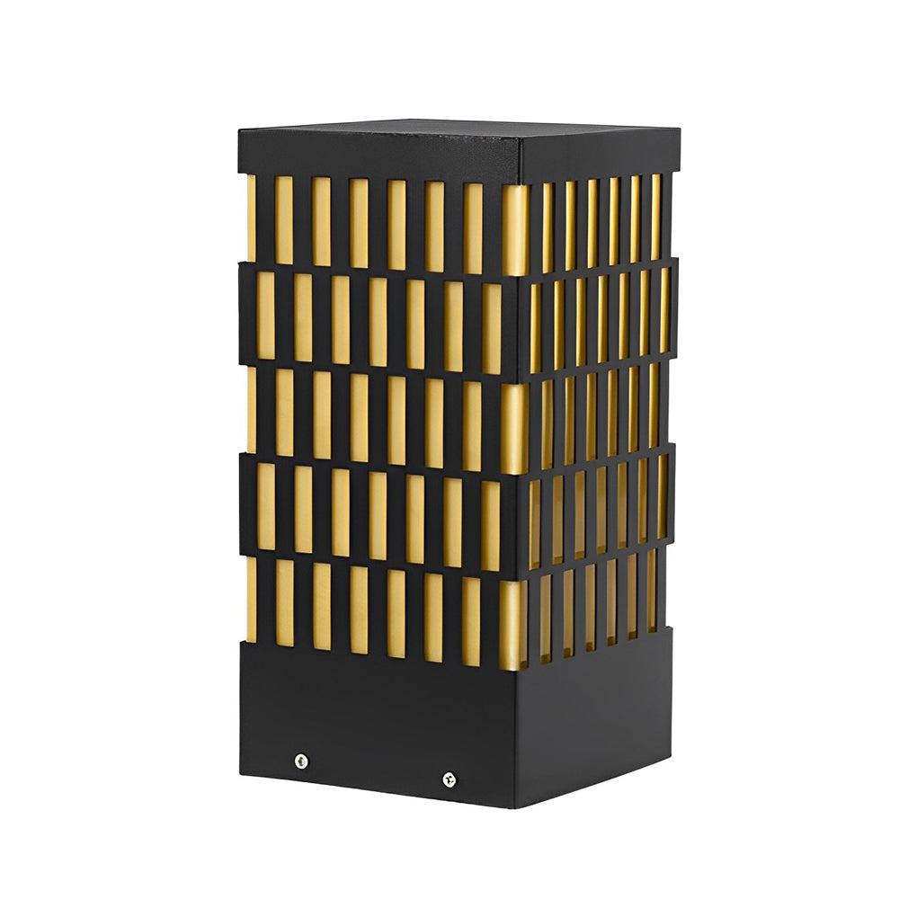Grid-Designed LED Black Outdoor Lawn Lamp Modern Waterproof Landscape Bollard Lights - Lamp Outdoor