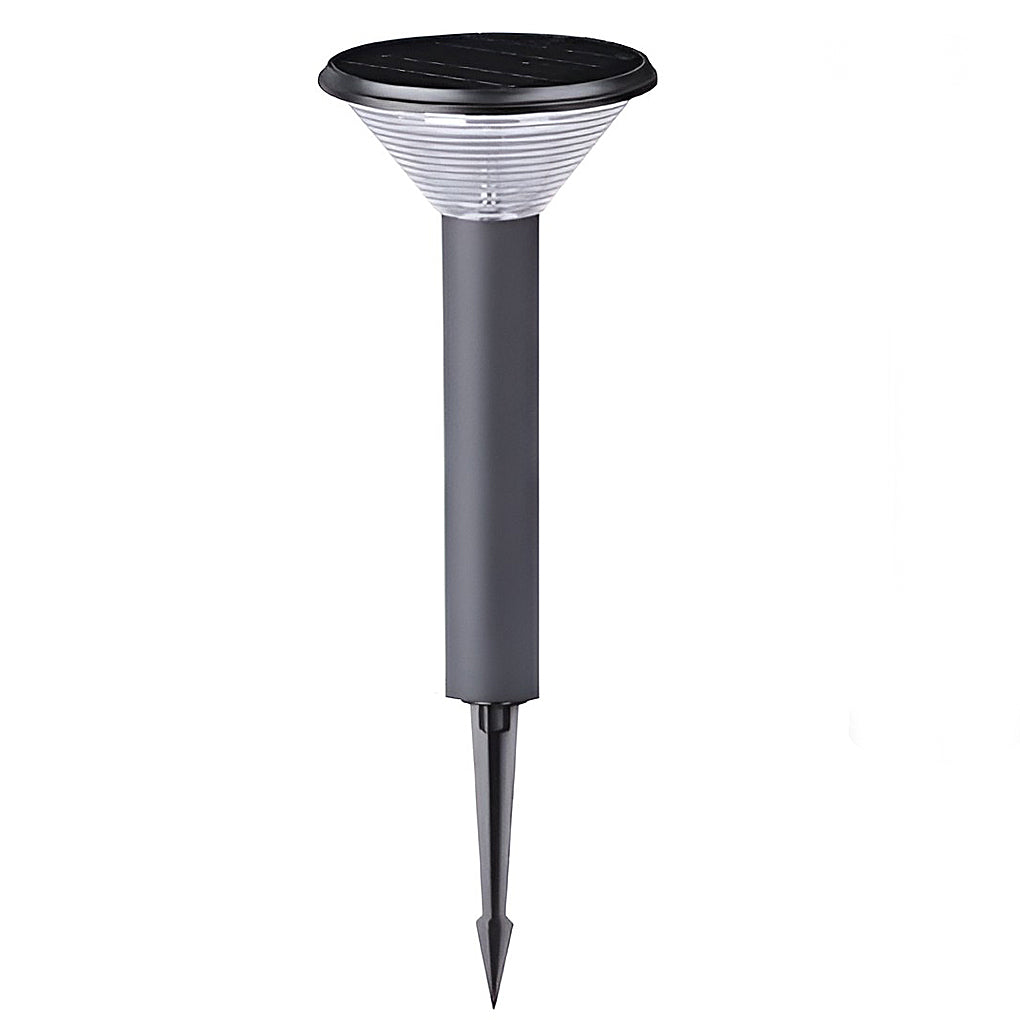 Contemporary Tapered Solar LED Pathway Light Black Cylindrical Outdoor Lighting - Lamp Outdoor
