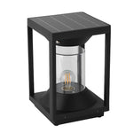 Square Minimalist Waterproof LED Black Modern Solar Fence Post Lights - Lamp Outdoor