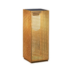 Artistic Gold Cuboid Pathway Bollard Lights with LED Solar or Hardwired Asian-Inspired Design - Lamp Outdoor