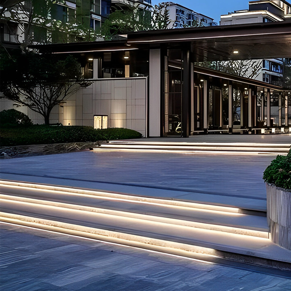 24V Waterproof Recessed Silicone Side-Emitting & Flat LED Strip Lights for Step and Deck Lighting - Lamp Outdoor