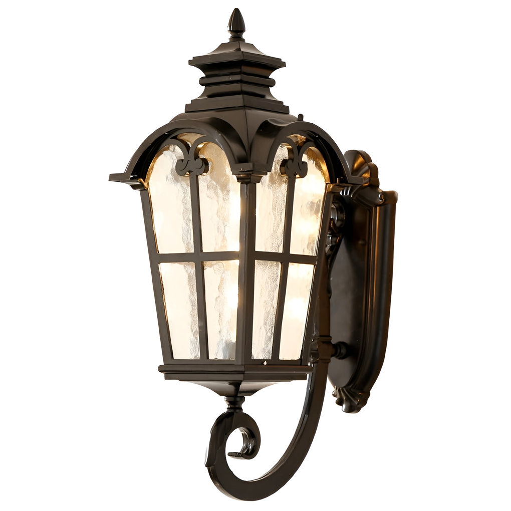 Waterproof Vintage Lantern Shaped Black Retro Outdoor Plug in Wall Lamp - Lamp Outdoor