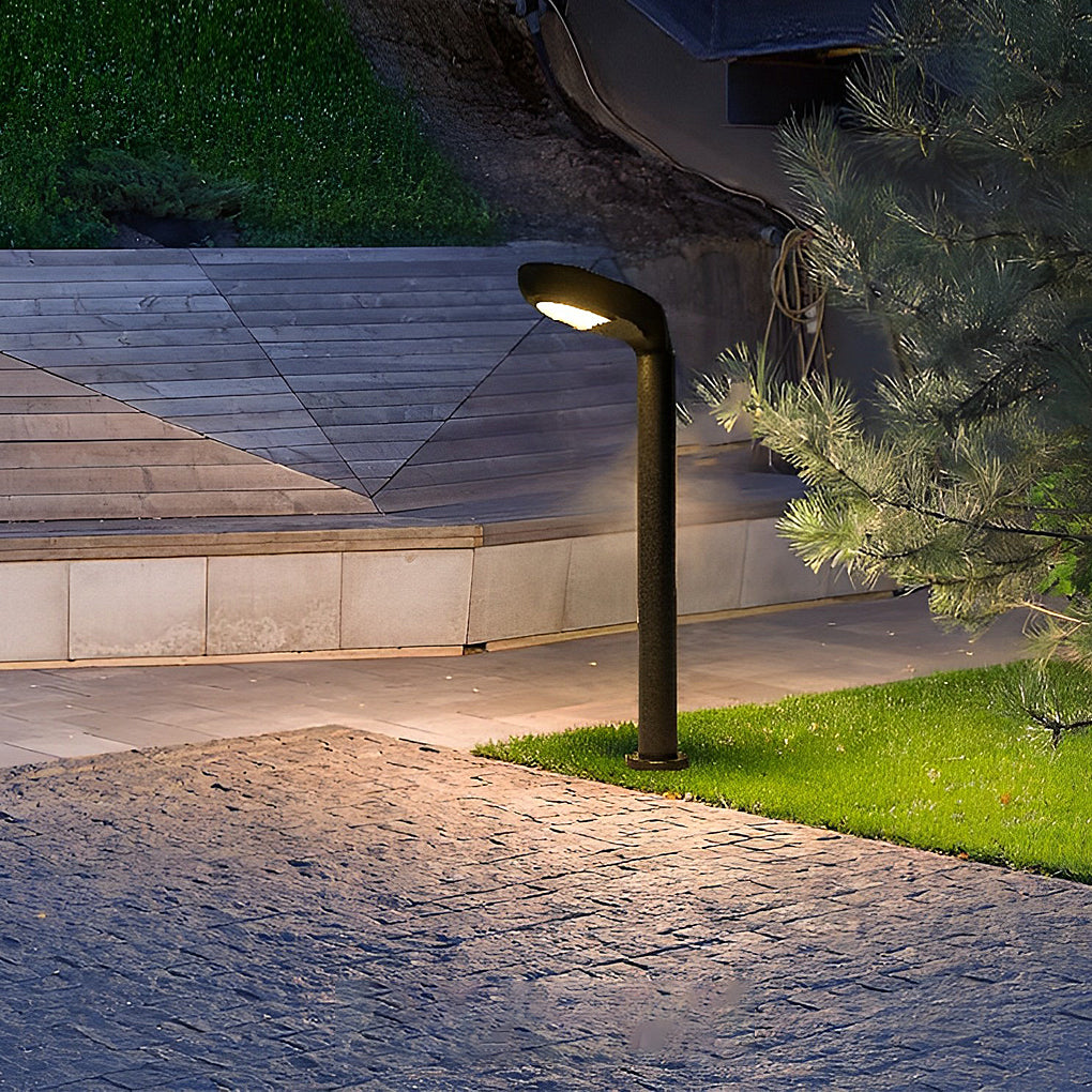Minimalist Solar Powered Lawn Lights Sleek Aluminum Black Garden Lamp - Lamp Outdoor