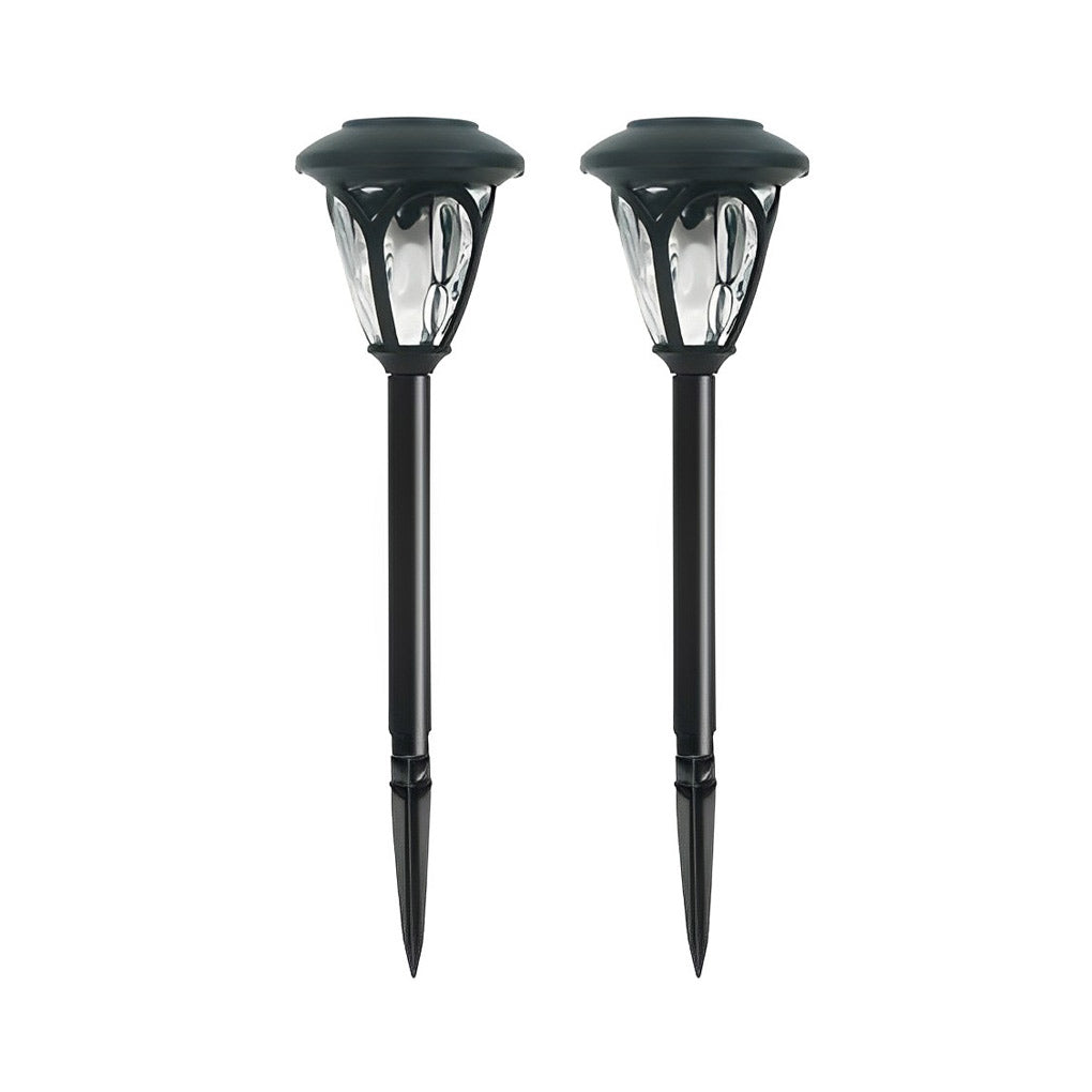 2PCS Intelligent Solar LED Lawn Lamps with Black Opaque Glass Lampshade - Lamp Outdoor