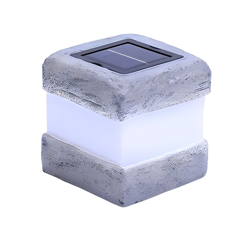 Sleek Square Resin Solar LED Garden Lamp - Lamp Outdoor