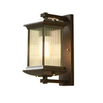 Outdoor Waterproof Creative Glass Shade Brown Retro Exterior Wall Lights - Lamp Outdoor