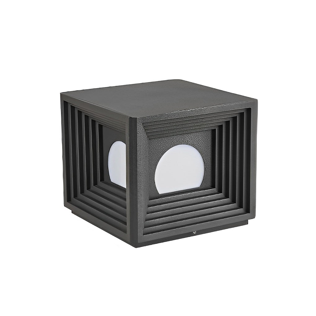 Waterproof Square Creative LED Black Modern Solar Fence Post Lights - Lamp Outdoor