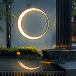 Circular Moon Led Waterproof Ip65 Modern Outdoor Wall Lights Wall Lamp - Lamp Outdoor