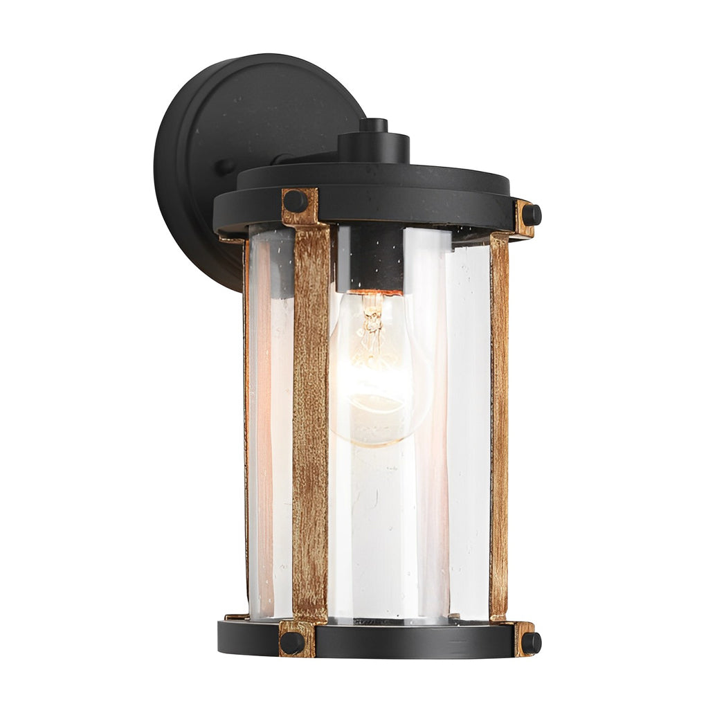 Vintage Waterproof Glass Black Industrial Style Outdoor Wall Sconces Lighting - Lamp Outdoor