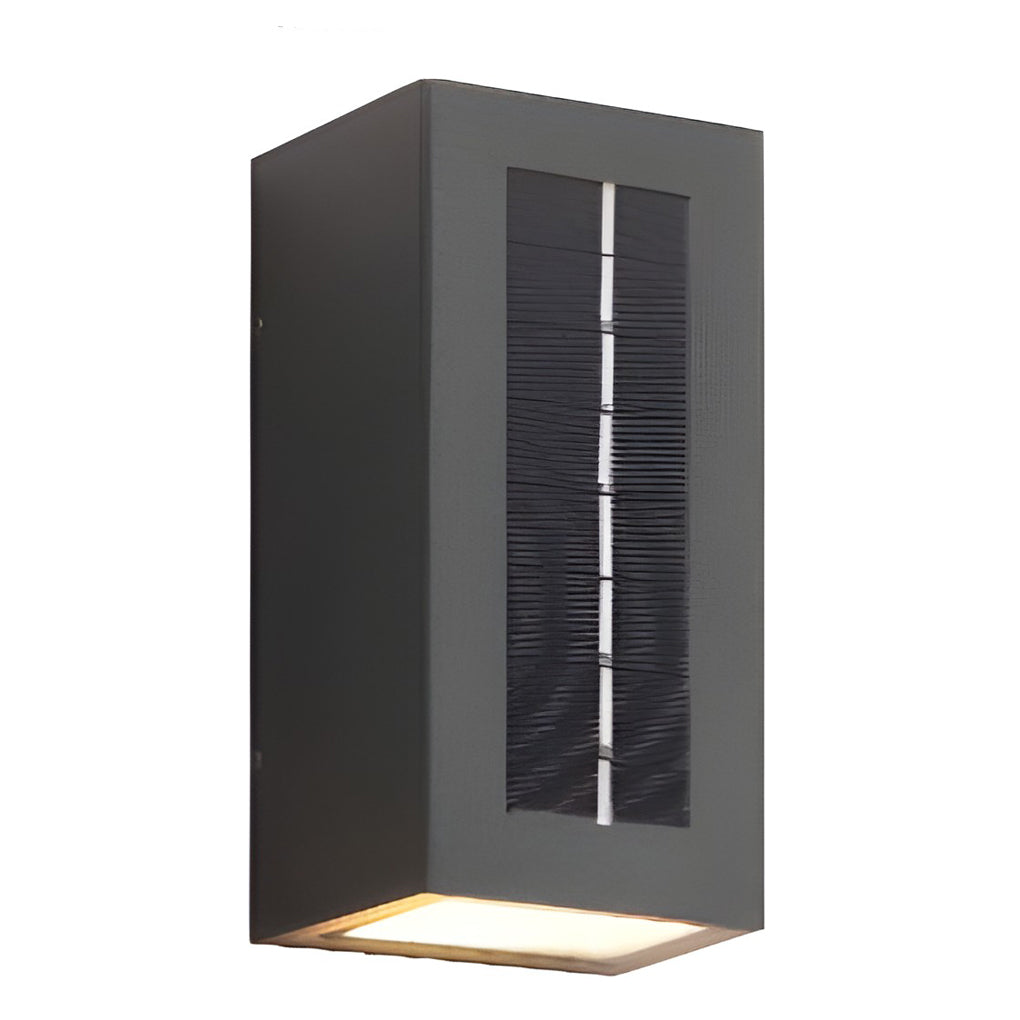 Rectangular Waterproof Up and Down Lights LED Solar Modern Wall Sconce Lighting - Lamp Outdoor