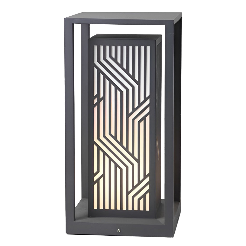Gray Retro Aesthetic Waterproof LED Outdoor Pathway Cuboid Lantern - Lamp Outdoor