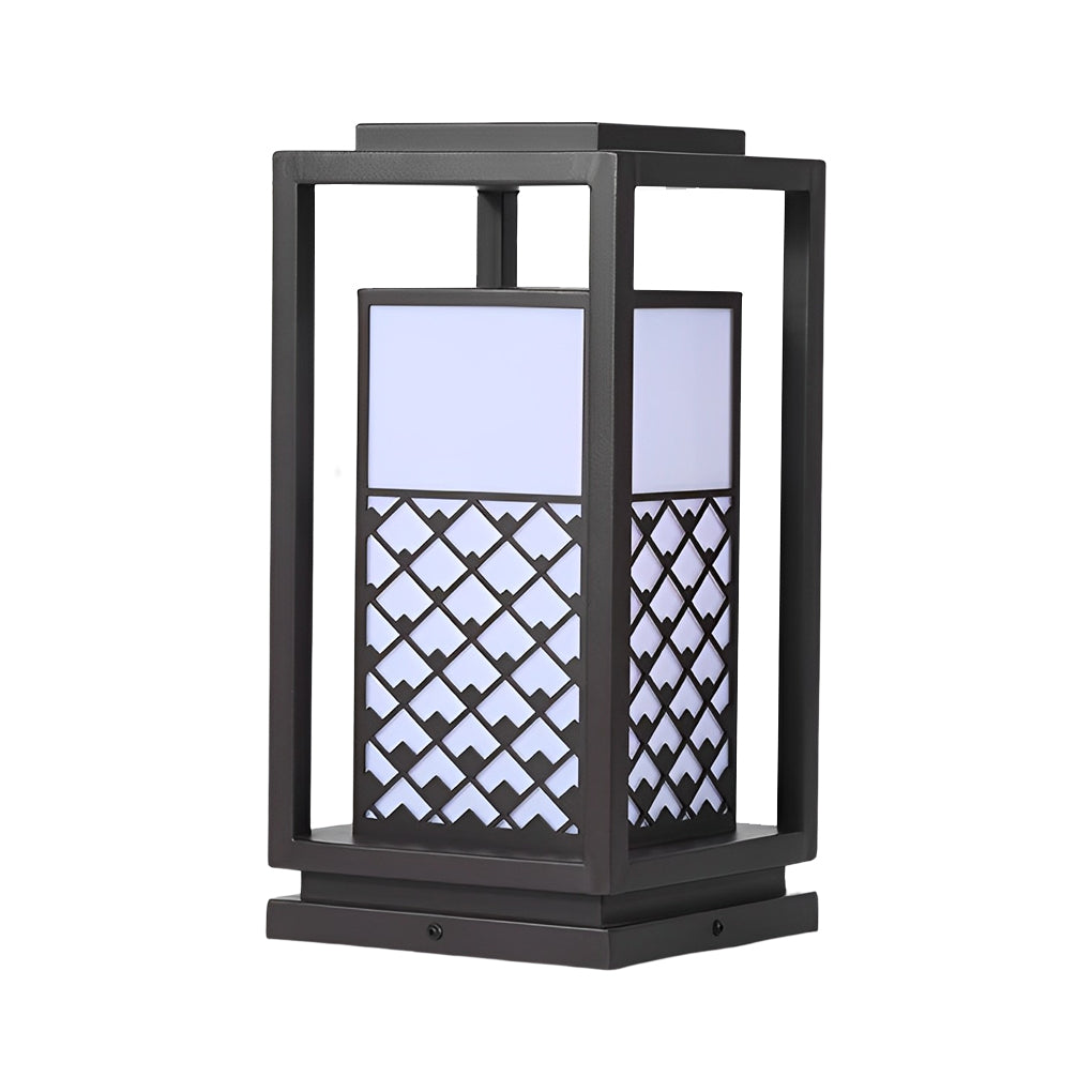 Retro Black LED Solar Lawn Lamp Patterned Pathway Lights for Outdoors - Lamp Outdoor