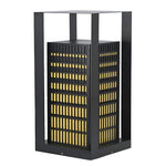 Black Industrial LED Outdoor Pathway Lantern - Building-Inspired Cuboid Design - Lamp Outdoor