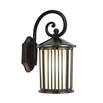 Waterproof Striped Glass Aluminum Black Retro Outdoor Wall Lights - Lamp Outdoor