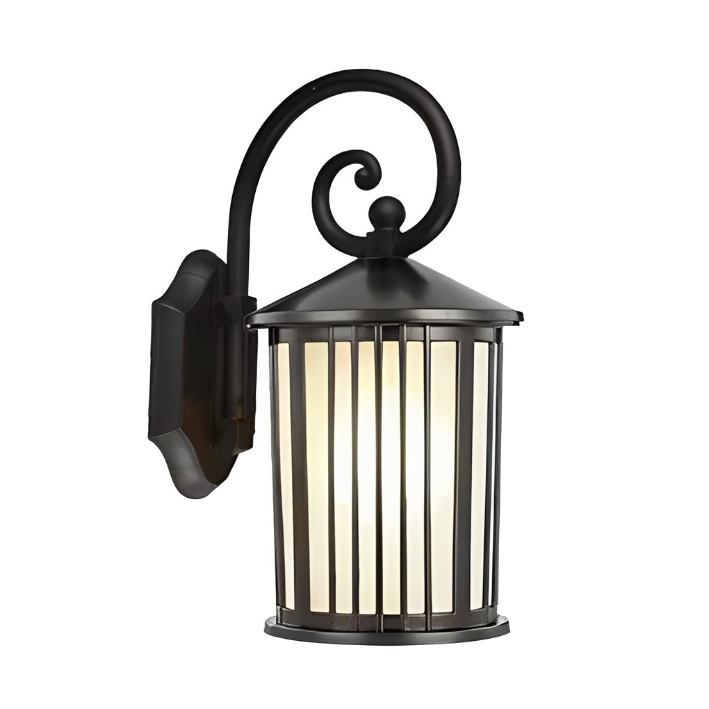 Waterproof Striped Glass Aluminum Black Retro Outdoor Wall Lights - Lamp Outdoor