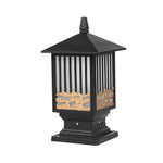 Retro Scenery Waterproof LED Black Vintage Solar Fence Post Lights - Lamp Outdoor