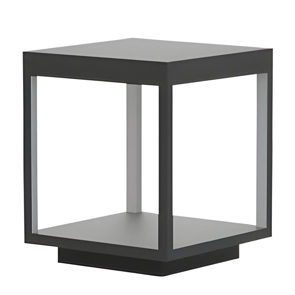 Modern Open Frame Square LED Solar Pier-Mounted Outdoor Post Light - Lamp Outdoor