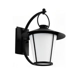 1-Light 13 In. Vintage White Opal Frosted Glass Black Outdoor Wall Light - Lamp Outdoor