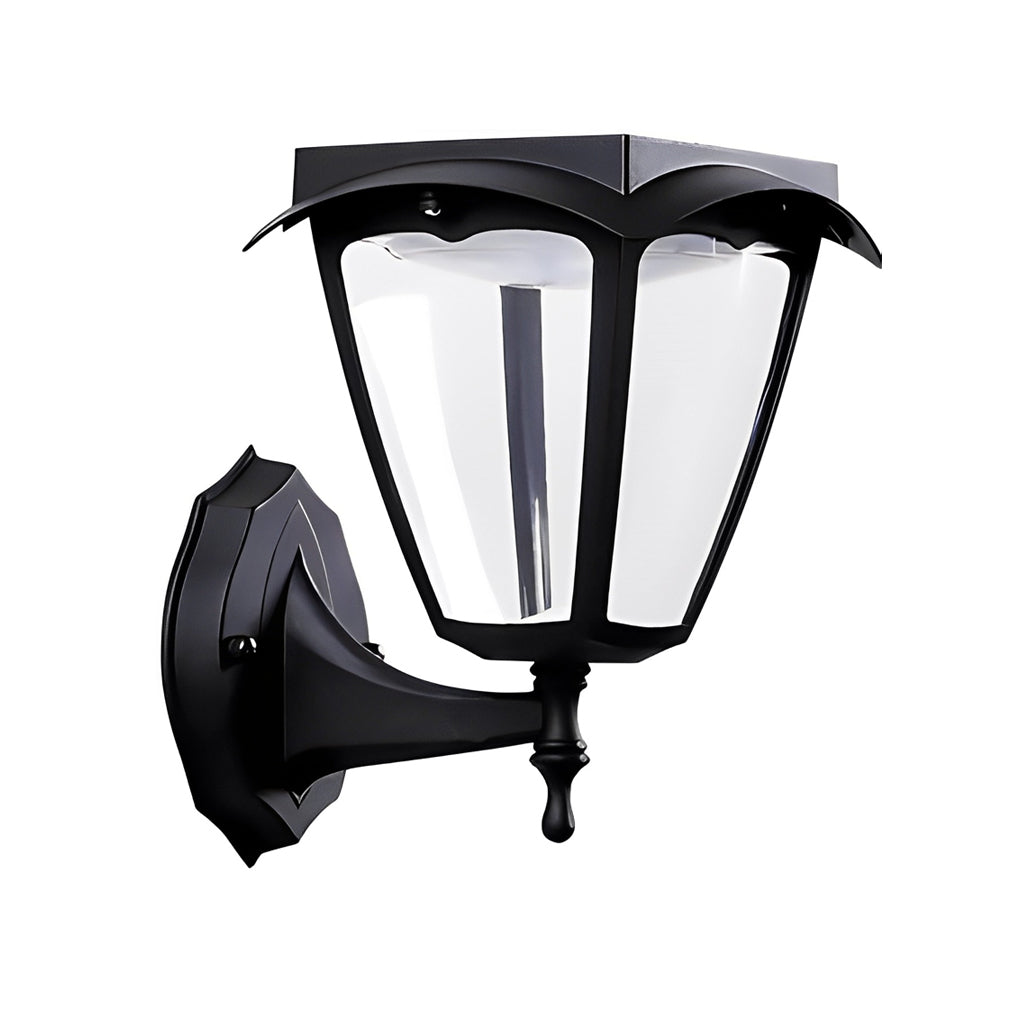 1-Light Black Solar Powered Porch Sconce LED Outdoor Wall Light - Lamp Outdoor