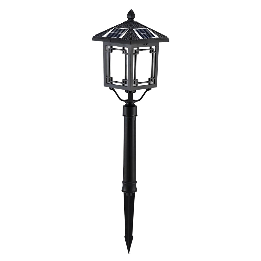 Ancient House Style Solar LED Post Light with 3-Step Dimming Durable Outdoor Lamp - Lamp Outdoor