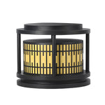 Round Retro Pattern Waterproof LED Black Modern Solar Fence Post Lights - Lamp Outdoor