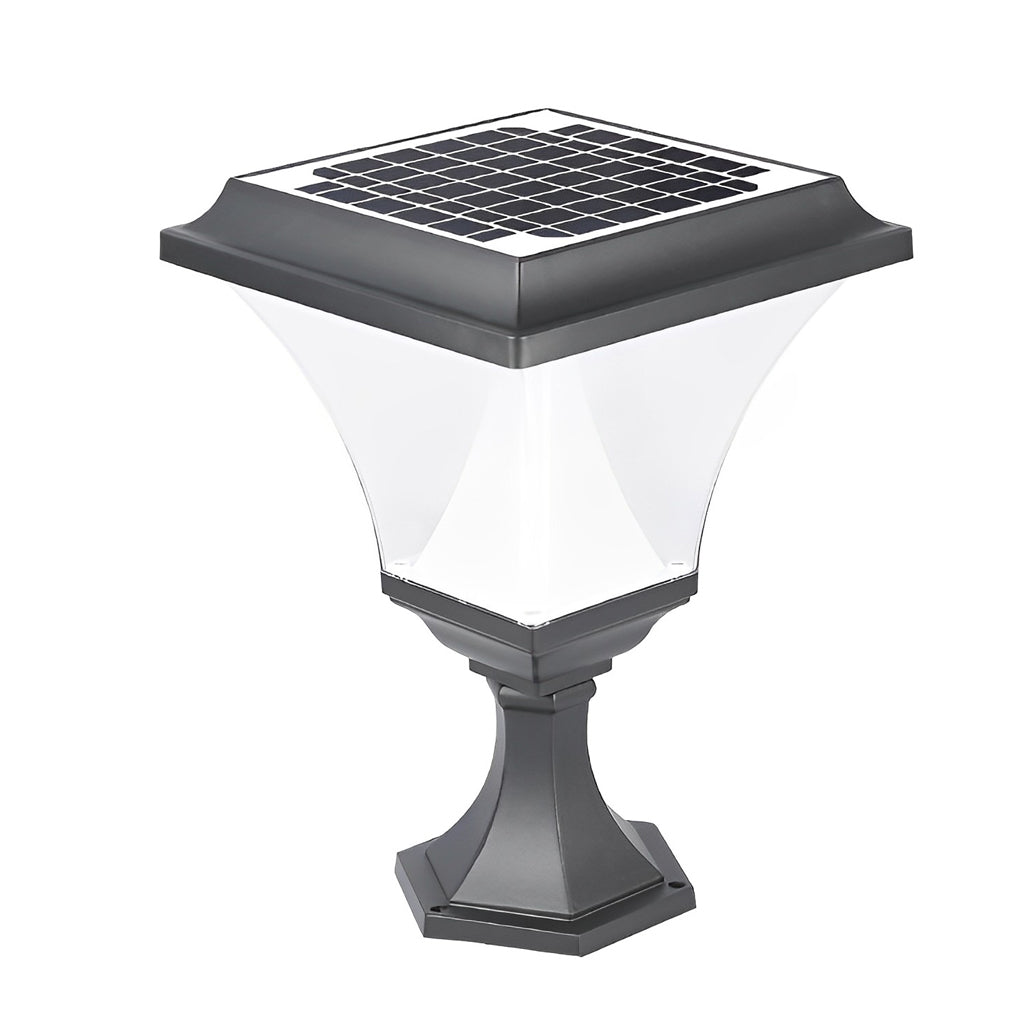Creative Square LED Waterproof Black Retro Solar Fence Post Lights - Lamp Outdoor