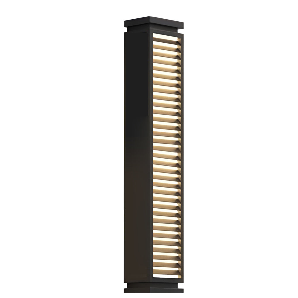 Sleek Stainless Steel LED Louvered Pathway Bollard Lights Modern Waterproof Design - Lamp Outdoor