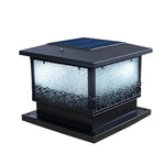 Creative Square Waterproof LED Black Modern Solar Fence Post Lights - Lamp Outdoor