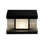 Waterproof IP65 LED Glass Acrylic Black Modern Solar Fence Post Lights - Lamp Outdoor