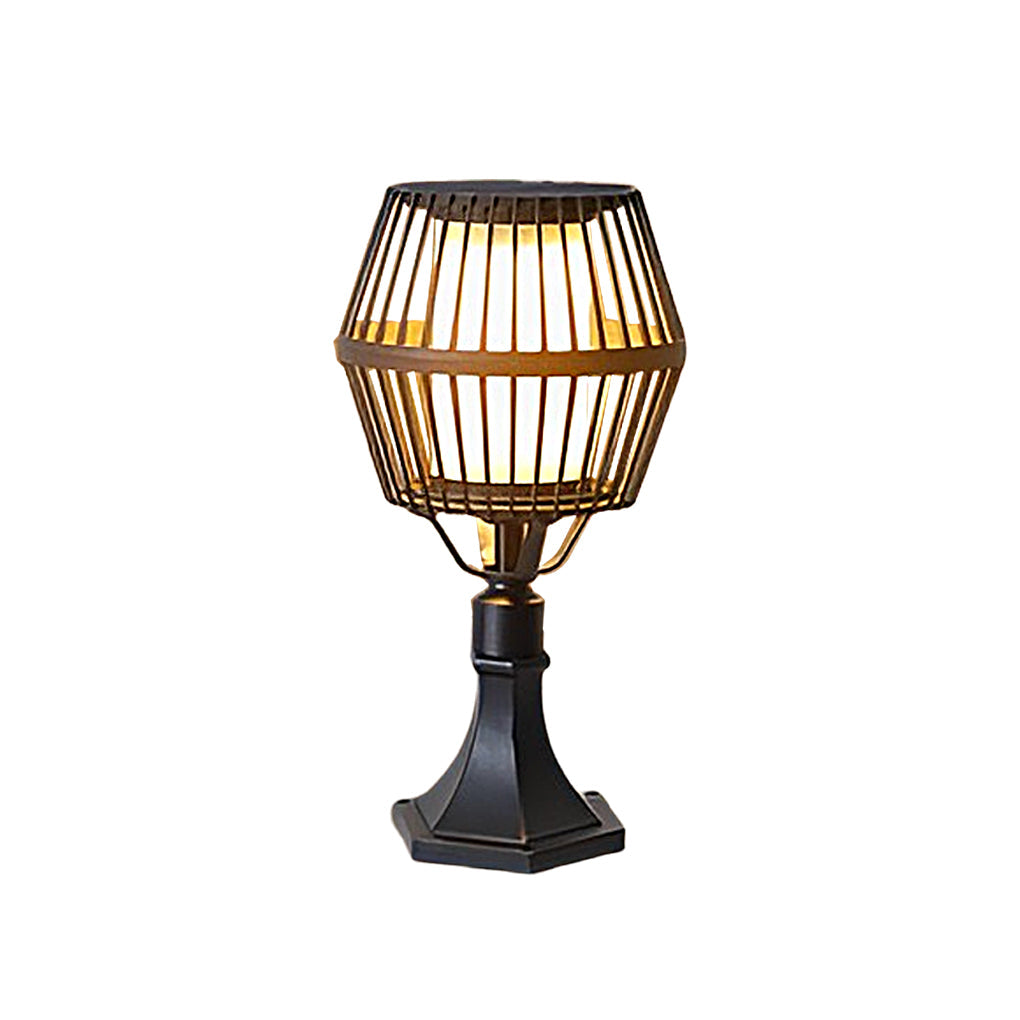 Modern Matte Black Solar Caged Lanterns - Lamp Outdoor